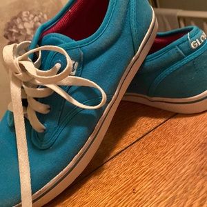 Teal Globe Motley Sneakers